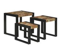 vidaXL Mesa Nido 3 uds. Marrón y Negro 50 x 40 x 45 cm