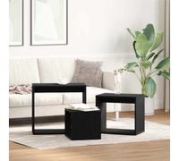 vidaXL Mesa Nido 3 uds. Roble Negro 55 x 30 x 50 cm