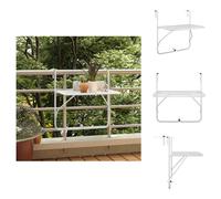 vidaXL Mesa para balcón, blanca, 60x40 cm, acero - Mesas de jardín