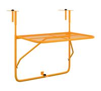 vidaXL Mesa para balcón, color amarillo, 60x40 cm, acero