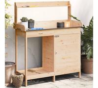 vidaXL Mesa para macetas con armario madera de abeto 110,5x45x124,5 cm