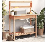 vidaXL Mesa para macetas con fregadero madera abeto 147,5x44x139,5 cm