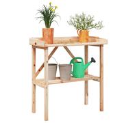 vidaXL Mesa para plantas con estante madera maciza abeto 78x38x82,5 cm