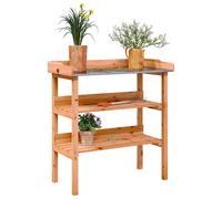 vidaXL Mesa para plantas con estantes madera abeto marrón 78x38x82,5cm