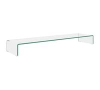 vidaXL: Mesa para televisor/Elevador para pantalla de vidrio transparente, 120x30x13 cm