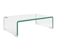 vidaXL: Mesa para televisor/Elevador para pantalla de vidrio transparente, 40x25x11 cm
