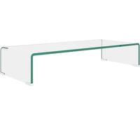 vidaXL: Mesa para televisor/Elevador para pantalla de vidrio transparente, 70x30x13 cm