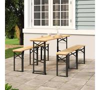 vidaXL Mesa plegable de bar madera maciza abeto 170x50x75/105 cm