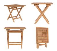 vidaXL Mesa plegable de jardín, 45x45x45 cm, madera de teca maciza - Mesa para exteriores - Mesas para exteriores - Mesa de jardín - Mesas de jardín
