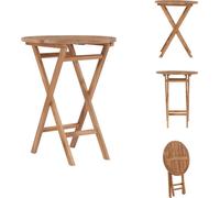 vidaXL Mesa plegable de jardín, 60 cm, de madera de teca maciza - Mesas de jardín
