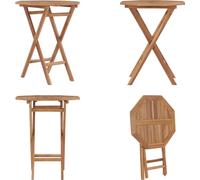 vidaXL Mesa plegable de jardín, 60x60x75 cm, madera de teca maciza - Mesa de jardín - Mesas de jardín - Mesa bistró - Mesas bistró