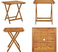 vidaXL Mesa plegable de jardín, 70 x 70 x 75 cm, madera maciza de acacia - Mesa de jardín - Mesas de jardín - Mesa de bistró - Mesas de bistró