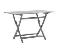 vidaXL Mesa Plegable de Jardín Rectangular Mueble para Exterior Patio Balcón Terraza Mesa Comedor Juego Café Gris Madera Maciza Acacia