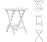 vidaXL Mesa plegable para jardín, 45,5 x 38,5 x 50 cm, color blanco - Mesas para jardín