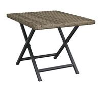 vidaXL Mesa plegable de ratán sintético Gris 45x35x32 cm