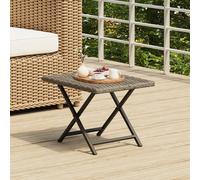 vidaXL Mesa plegable ratán sintético gris 45x35x32 cm