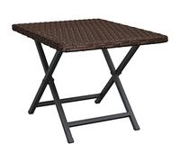 vidaXL Mesa Plegable ratán sintético marrón 45x35x32 cm, Muebles de jardín, Muebles de Exterior, Mesa de Camping, Mesa, Mesa de Picnic, Mesa de jardín