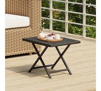 vidaXL Mesa plegable ratán sintético negro 45x35x32 cm
