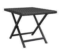 vidaXL Mesa Plegable ratán sintético Negro 45x35x32 cm, Muebles de jardín, Muebles de Exterior, Mesa de Camping, Mesa, Mesa de Picnic, Mesa de jardín