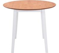 vidaXL: Mesa plegable redonda, MDF, color blanco
