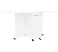 vidaXL Mesa rectangular, 140 x 80 x 77 cm, tablero de madera, color blanco