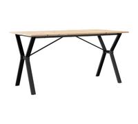 vidaXL Mesa rectangular con estructura en forma de Y, 160x80x75 cm, madera maciza de pino y acero