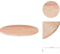 vidaXL - Mesa redonda de madera maciza de roble, sin tratar, diámetro 50 cm, grosor 1,5 cm - Tableros de mesa