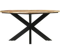 vidaXL: Mesa redonda, diámetro 150 cm, altura 76 cm, hecha de madera de mango maciza y con acabado rugoso