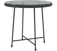 vidaXL: Mesa redonda negra, diámetro 80 cm, con superficie de cristal templado y estructura de acero