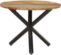 vidaXL Mesa redonda para comedor, 100x100x75 cm, madera maciza de estilo rústico