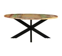 vidaXL Mesa redonda para comedor, 175x75 cm, madera maciza de estilo rústico