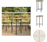 vidaXL Mesa redonda para jardín, diámetro 55 cm, con tapa de cristal templado y estructura de acero