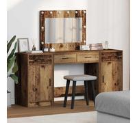 vidaXL Mesa Tocador con cajón 3 pcs Marrón Madera de ingeniería