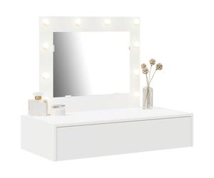 vidaXL Mesa Tocador 83 x 40 x 70 cm Madera de ingeniería | Tiene luces LED alrededor del espejo para que veas mejor, Ideal para lugares pequeños, pero sigue siendo muy funcional,