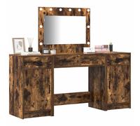 vidaXL Mesa Tocador con cajón 3 pcs Marrón Madera de ingeniería