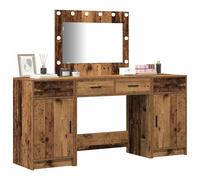 vidaXL Mesa Tocador con cajón 3 pcs Marrón Madera de ingeniería