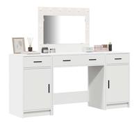 vidaXL Mesa Tocador con luces de espejo 3 pcs Madera de ingeniería