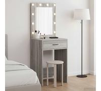 vidaXL Mesa de tocador gris estilo Sonoma, 50 x 41 x 135 cm, fabricada en material de madera