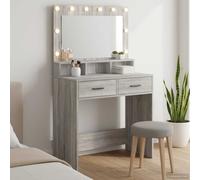 vidaXL Mesa Tocador Gris Sonoma 79 x 41 x 135 cm Madera de ingeniería
