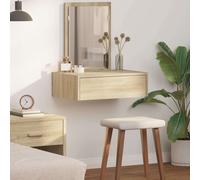 vidaXL Mesa Tocador Marrón 60 x 40 x 70 cm Madera de ingeniería | Ideal para lugares pequeños, Acabado de roble Sonoma que va con un look moderno, Incluye un cajón grande para tus cosméticos