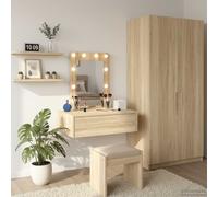 vidaXL Mesa de tocador moderna Madera de ingeniería Marrón 60 x 40 x 70 cm con almacenamiento