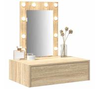 vidaXL Mesa de tocador moderna Madera de ingeniería Marrón 60 x 40 x 70 cm con almacenamiento