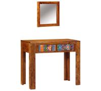vidaXL Mesa Tocador Marrón 90 x 45 x 75 cm Madera de Acacia Sólida