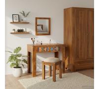 vidaXL Mesa Tocador Marrón 90 x 45 x 75 cm Madera de Acacia Sólida