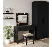 vidaXL Mesa Tocador Negro 83 x 40 x 70 cm Madera de ingeniería