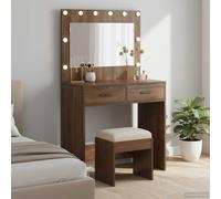 vidaXL Mesa Tocador Roble Marrón 78,5 x 41 x 135 cm