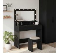 vidaXL Mesa Tocador Roble Negro 100 x 41 x 135 cm Madera de ingeniería