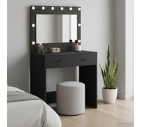 vidaXL Mesa Tocador Roble Negro 78,5 x 41 x 135 cm