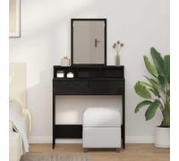 vidaXL Mesa Tocador Roble Negro 79 x 41 x 140 cm Madera de ingeniería