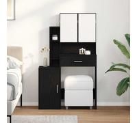 vidaXL Mesa Tocador Roble Negro 80 x 35 x 132 cm Madera de ingeniería